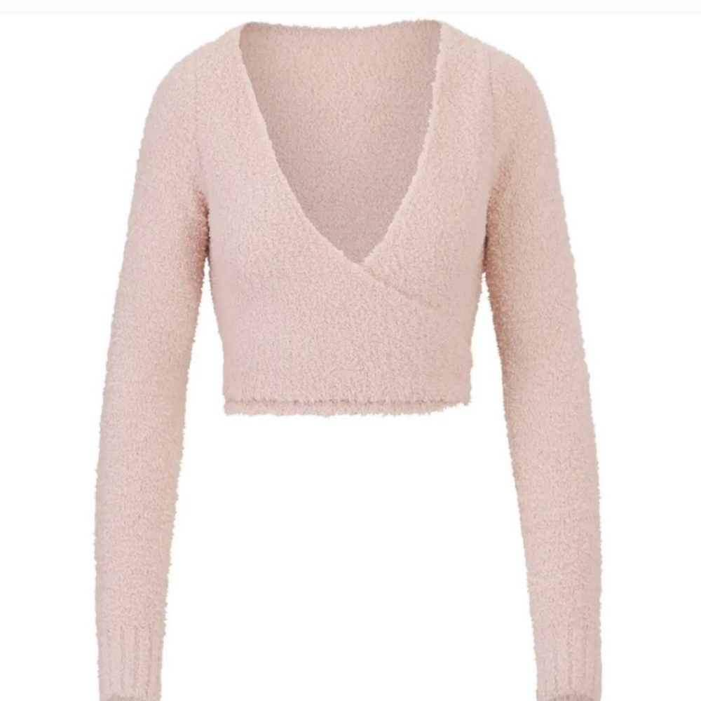 Skims Cozy Knit Wrap Top